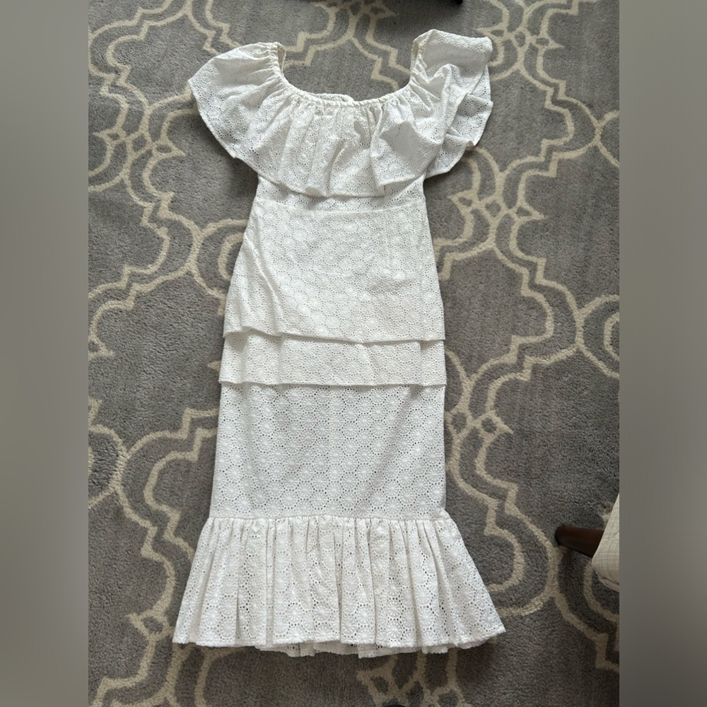 Greta Constantine Size 0-2 White Eyelet Dress